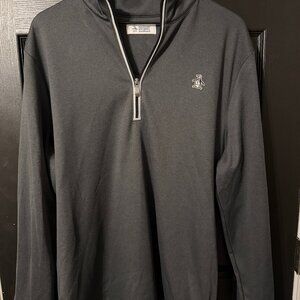 Men's OriginaPenguin Medium Weight Quarter Zip Sweatshirt Gray Black Extra Large
